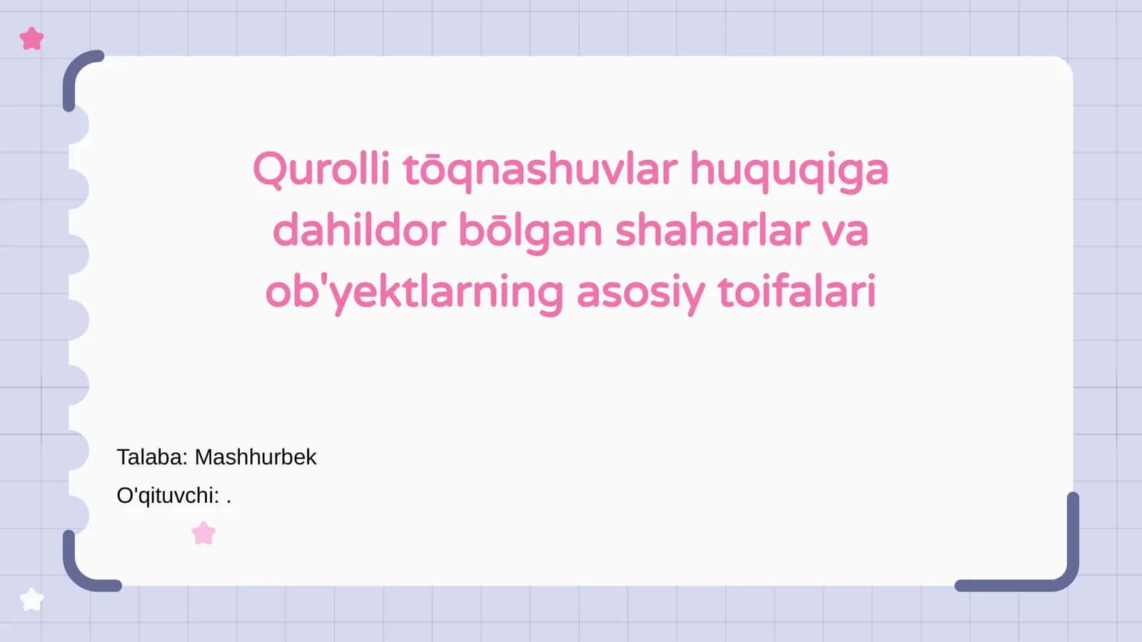 Qurolli Tōqnashuvlar Huquqi Asoslari