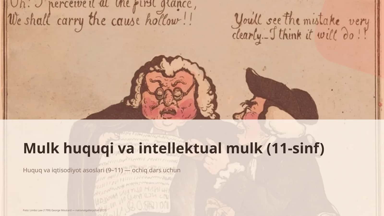 Mulk huquqi va intellektual mulk (11-sinf)