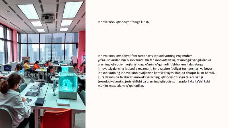 Innovatsion iqtisodiyot faniga kirish