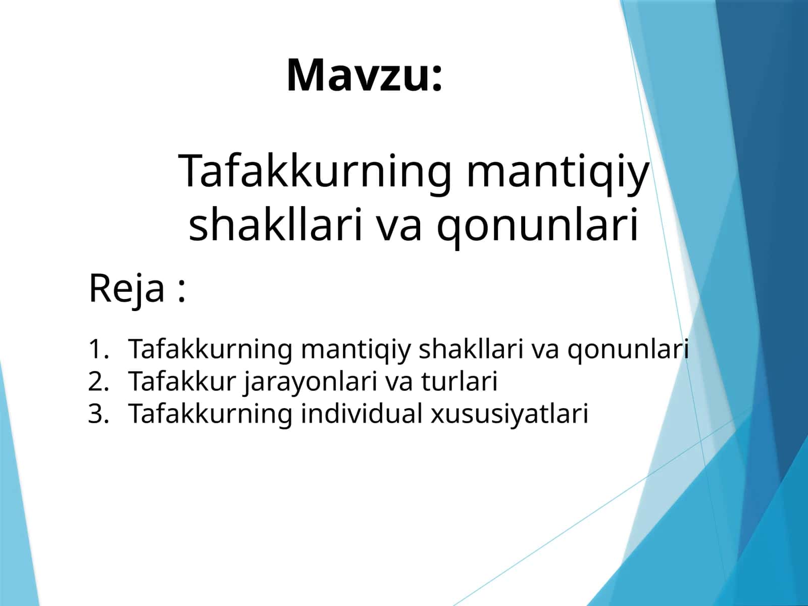 Tafakkurning mantiqiy shakllari va qonunlari