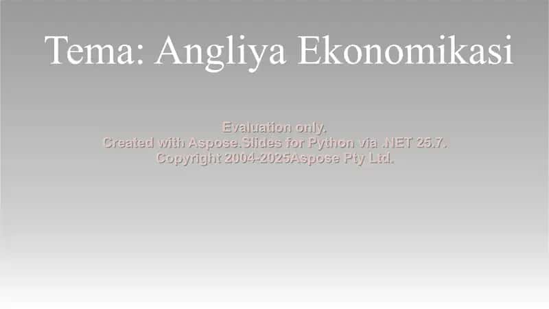 Angliya ekonomikası taqdimoti