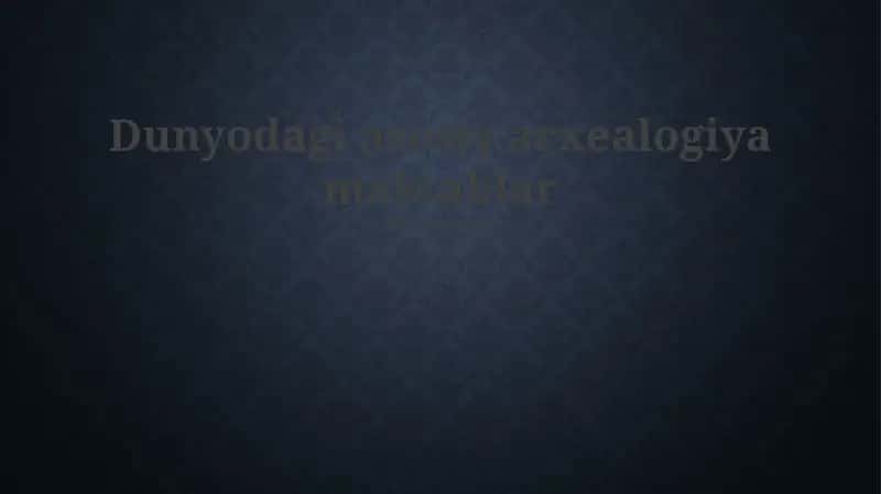 Okeaniyadagi Arxeologiya Maktablari