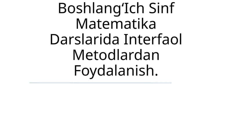 OʻQitishni Tashkil Qilishda Didaktik OʻYin Metodidan Foydalanish