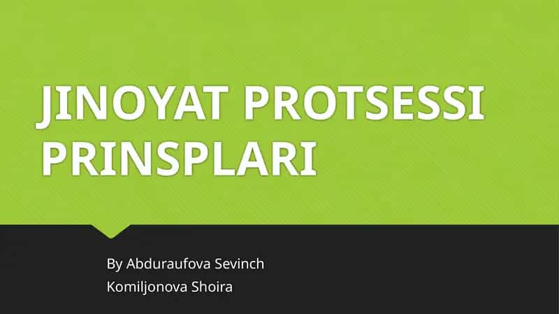 JINOYAT PROTSESSI PRINSPLARI