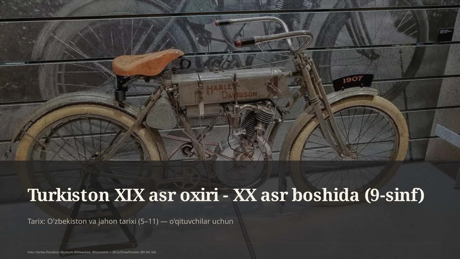 Turkiston XIX asr oxiri - XX asr boshida (9-sinf)