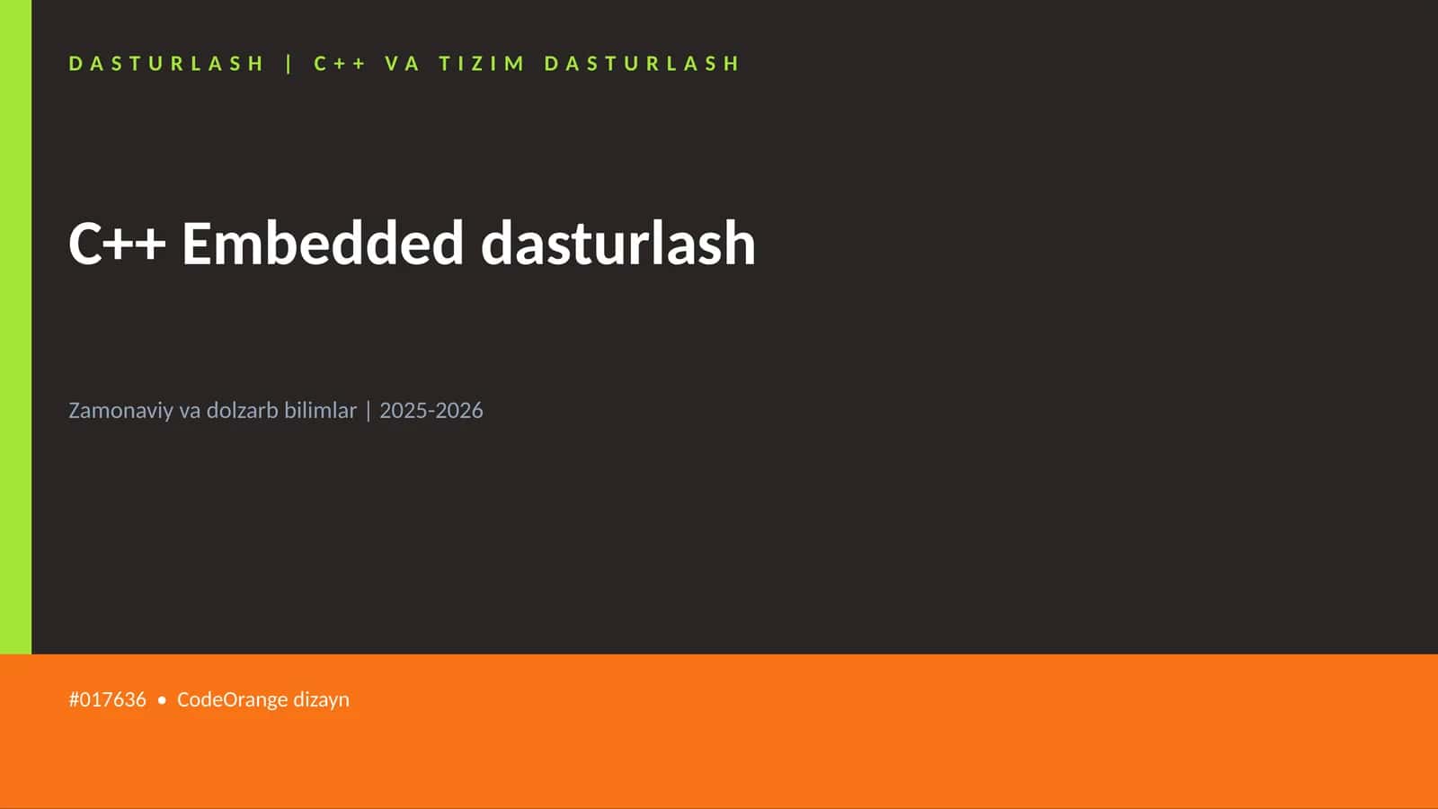 C++ VA TIZIM DASTURLASH