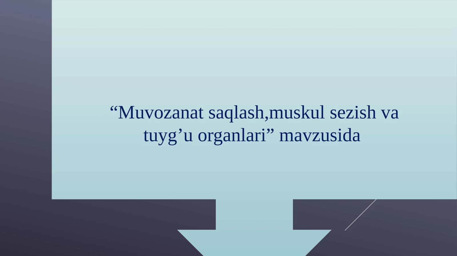 Muvozanatsaqlash, muskulsezish va tuyg’u organlari