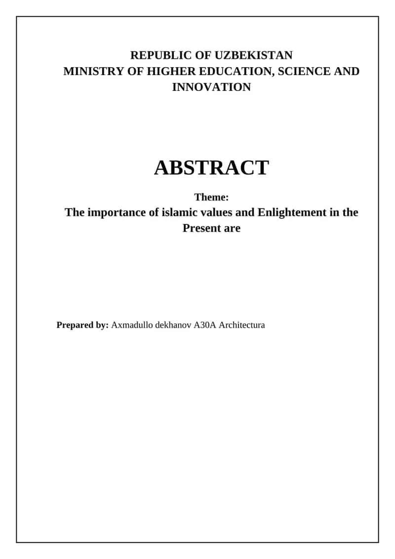 Bridging Worlds: Islamic Values and Enlightenment Principles