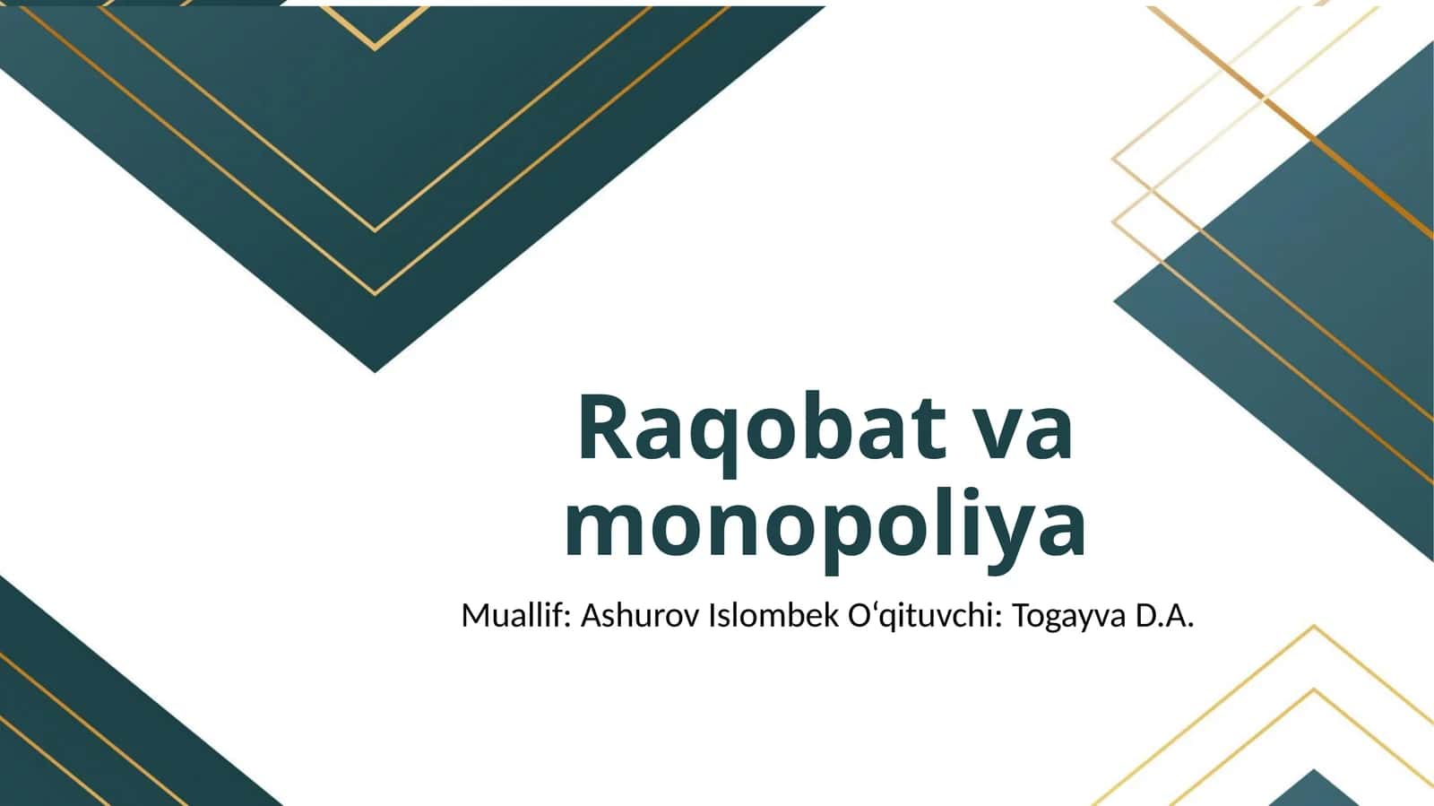 Raqobat va monopoliya