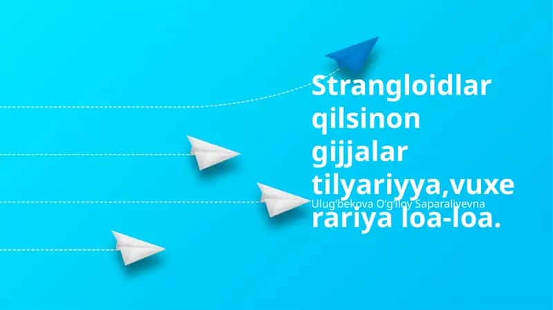 Strangloidlar qilsinon gijjalar tilyariyya, vuxerariya loa-loa.