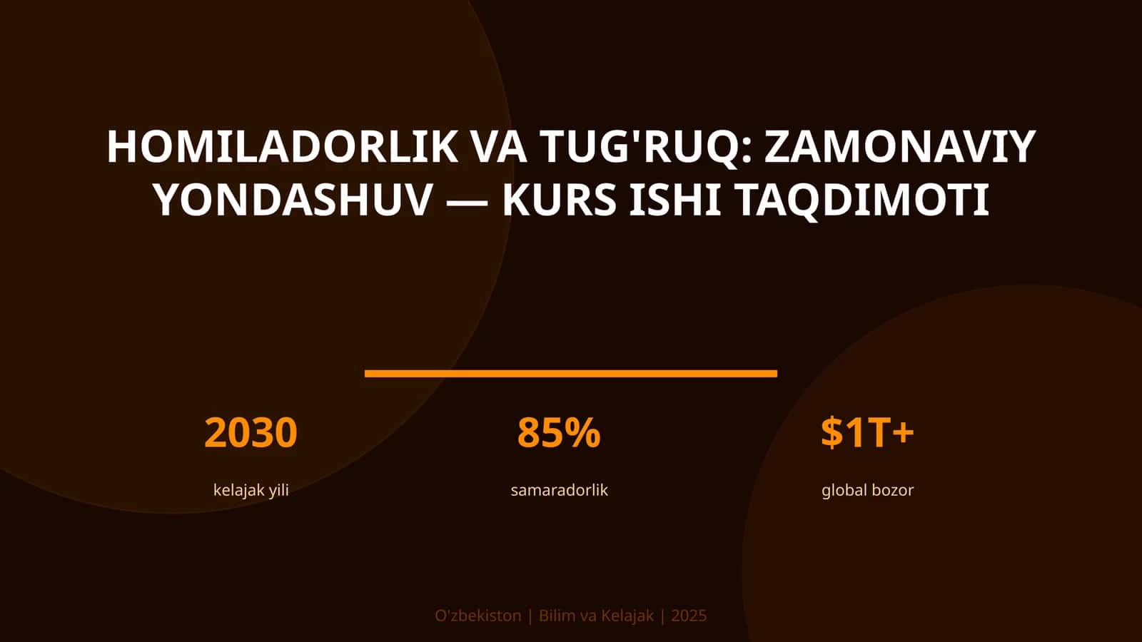 Homiladorlik va tug'ruq: zamonaviy yondashuv — kurs ishi taqdimoti