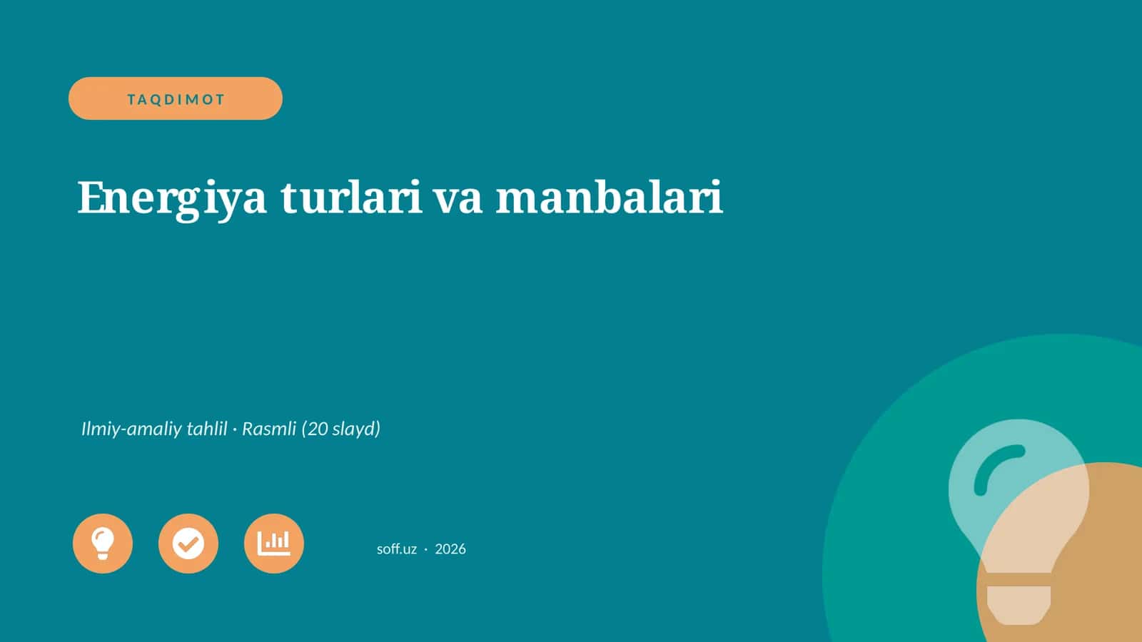 Energiya turlari va manbalari