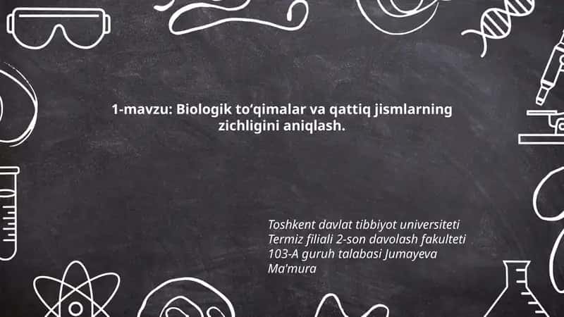 Biologik toʻqimalar va qattiq jismlarning zichligini aniqlash