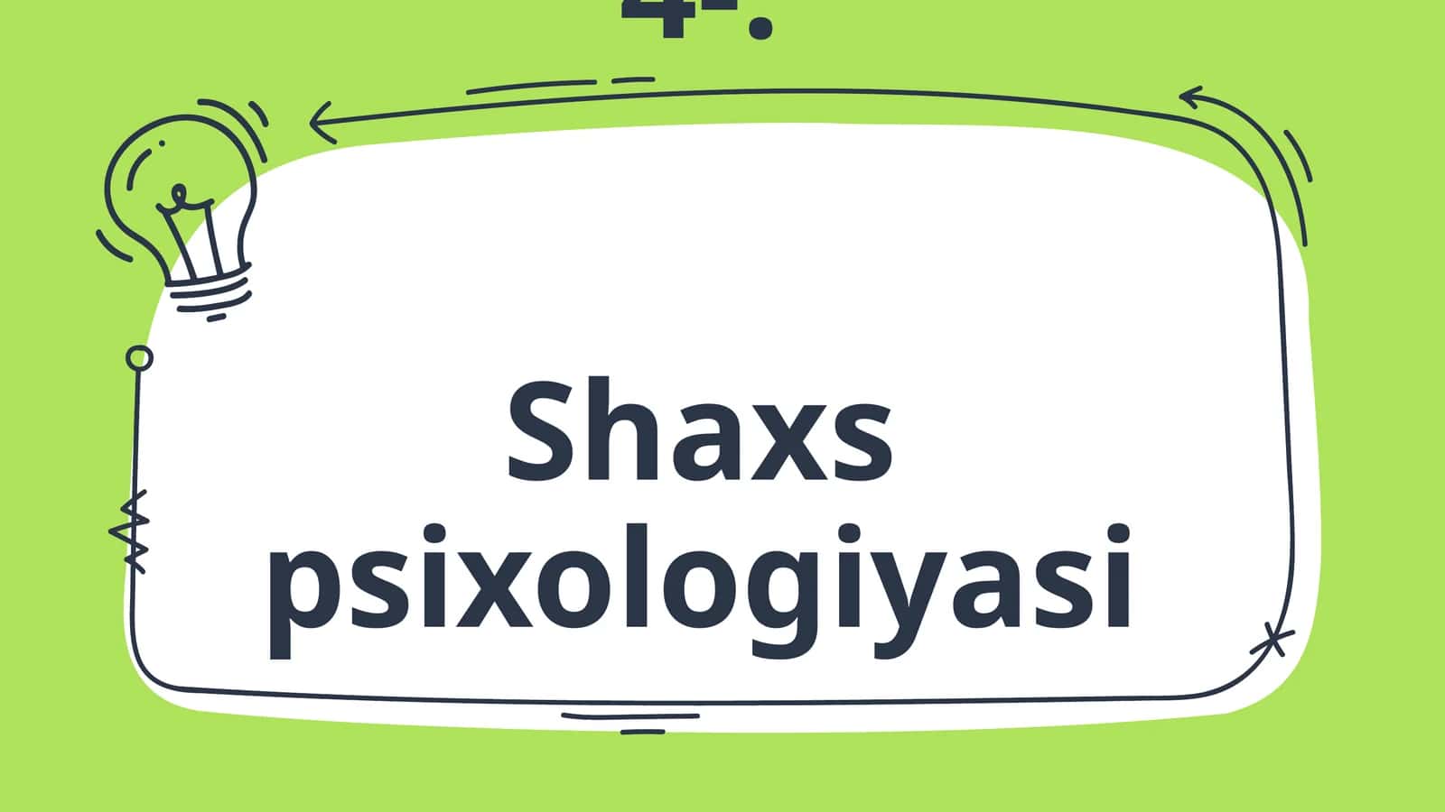 Shaxs psixologiyasi