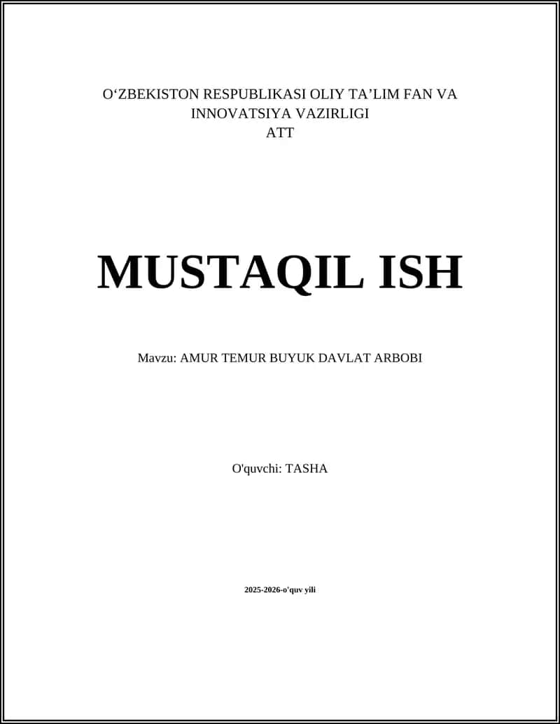 Amur Temur buyuk davlat arbob