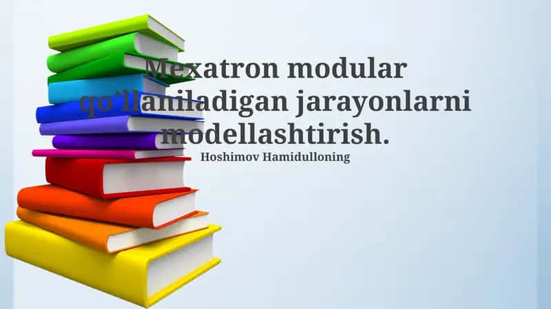 Mexatron Modul Dasturlash Jarayonini Modellashtirish