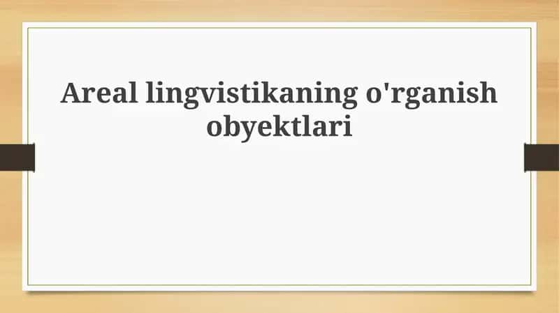 Areal lingvistika ob'ektlari
