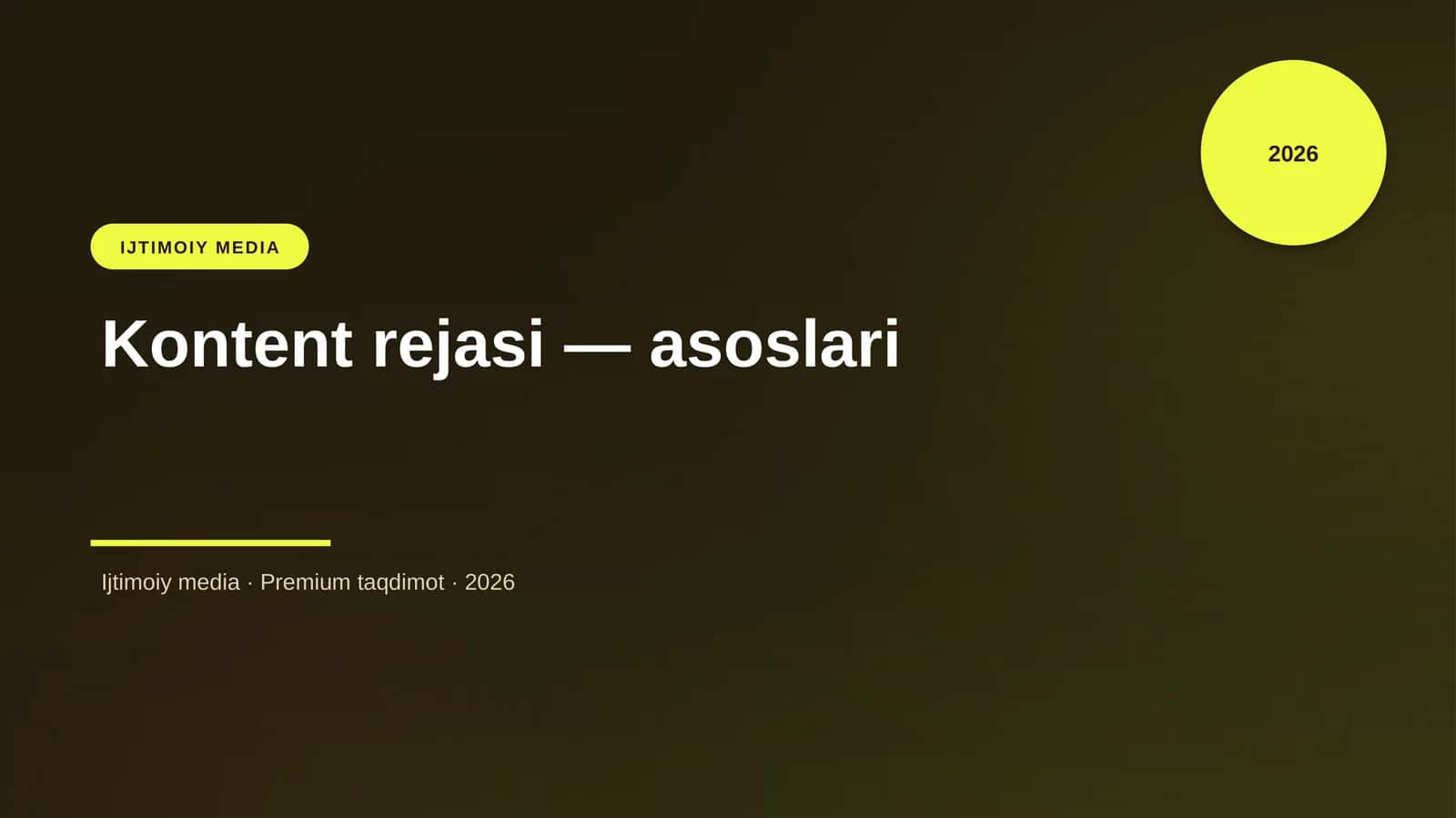 Kontent rejasi — asoslari