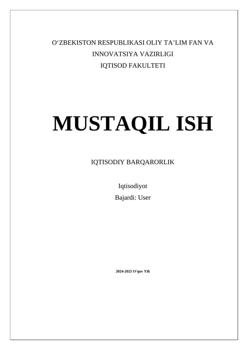 Iqtisodiy barqarorlik