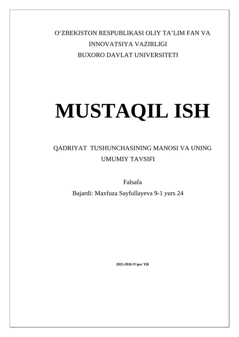 Qadriyat Tushunchasi Falsafa