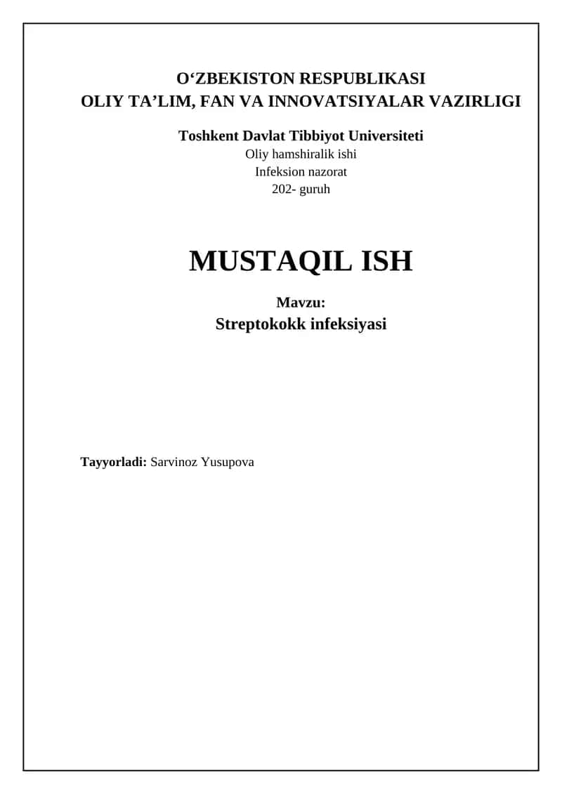 Streptokokk infektsiyasi