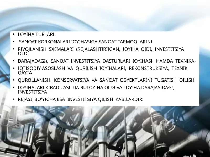 Loyiha turlari