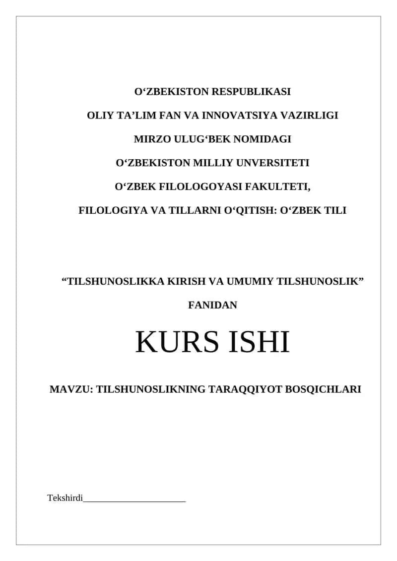 TILSHUNOSLIKNING TARAQQIYOT BOSQICHLARI