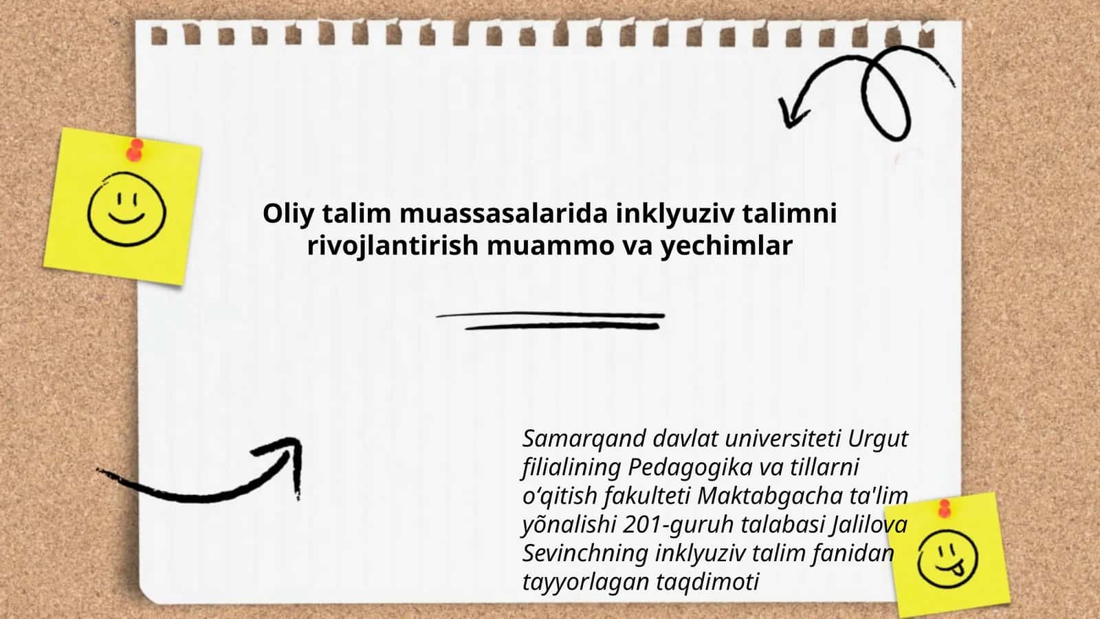 Inklyuziv talimni rivojlantirish muammo va yechimlar