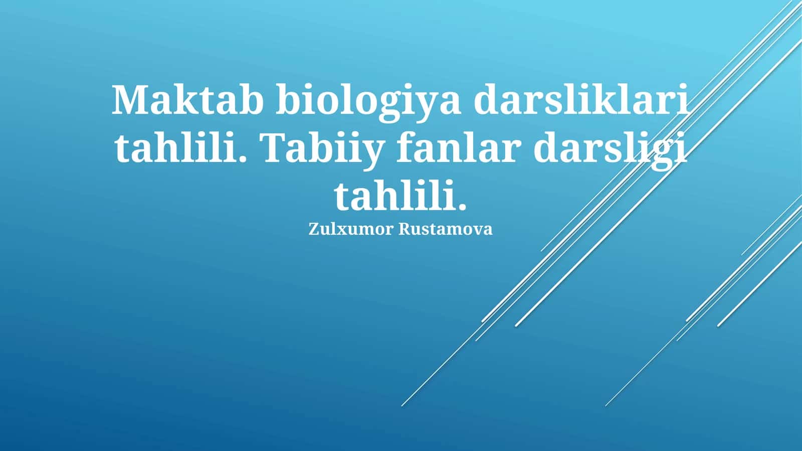 Maktab biologiya darsliklari tahlili