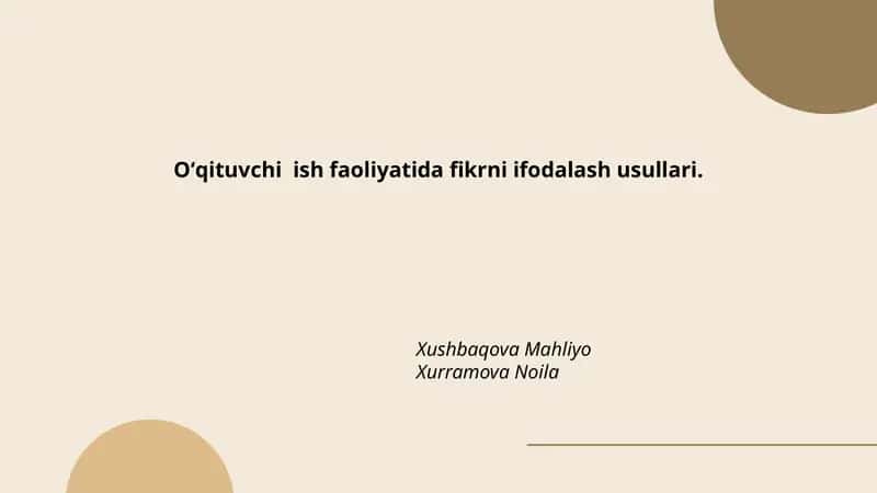 Ogʻzaki nutq orqali fikrni ifodalash usullari
