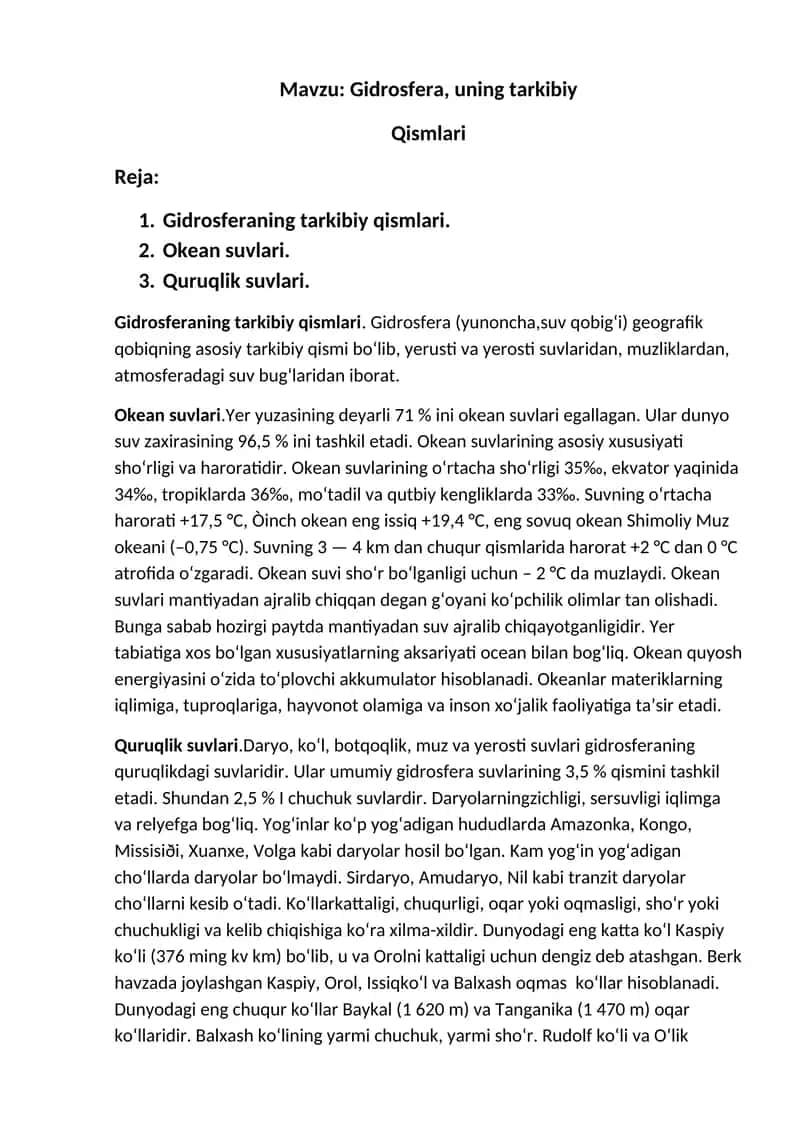 Gidrosfera