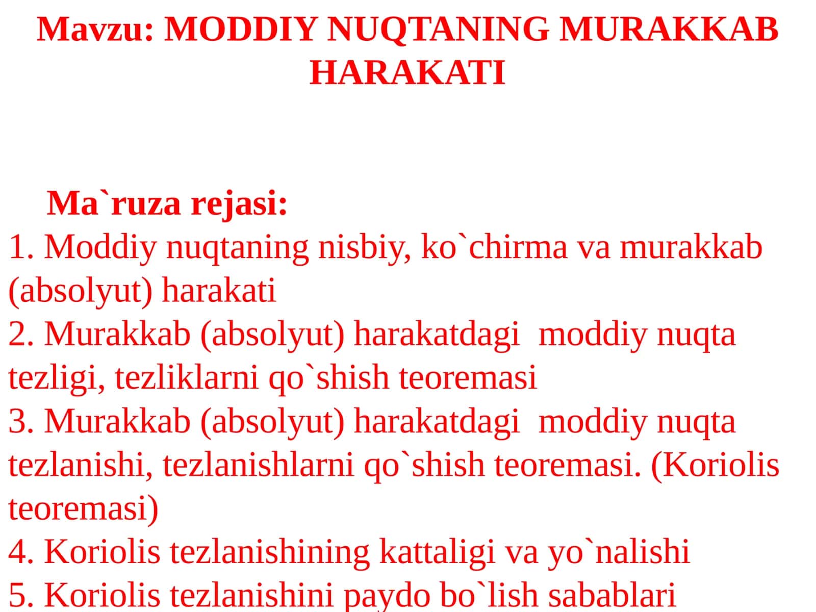 MODDIY NUQTANING MURAKKAB HARAKATI