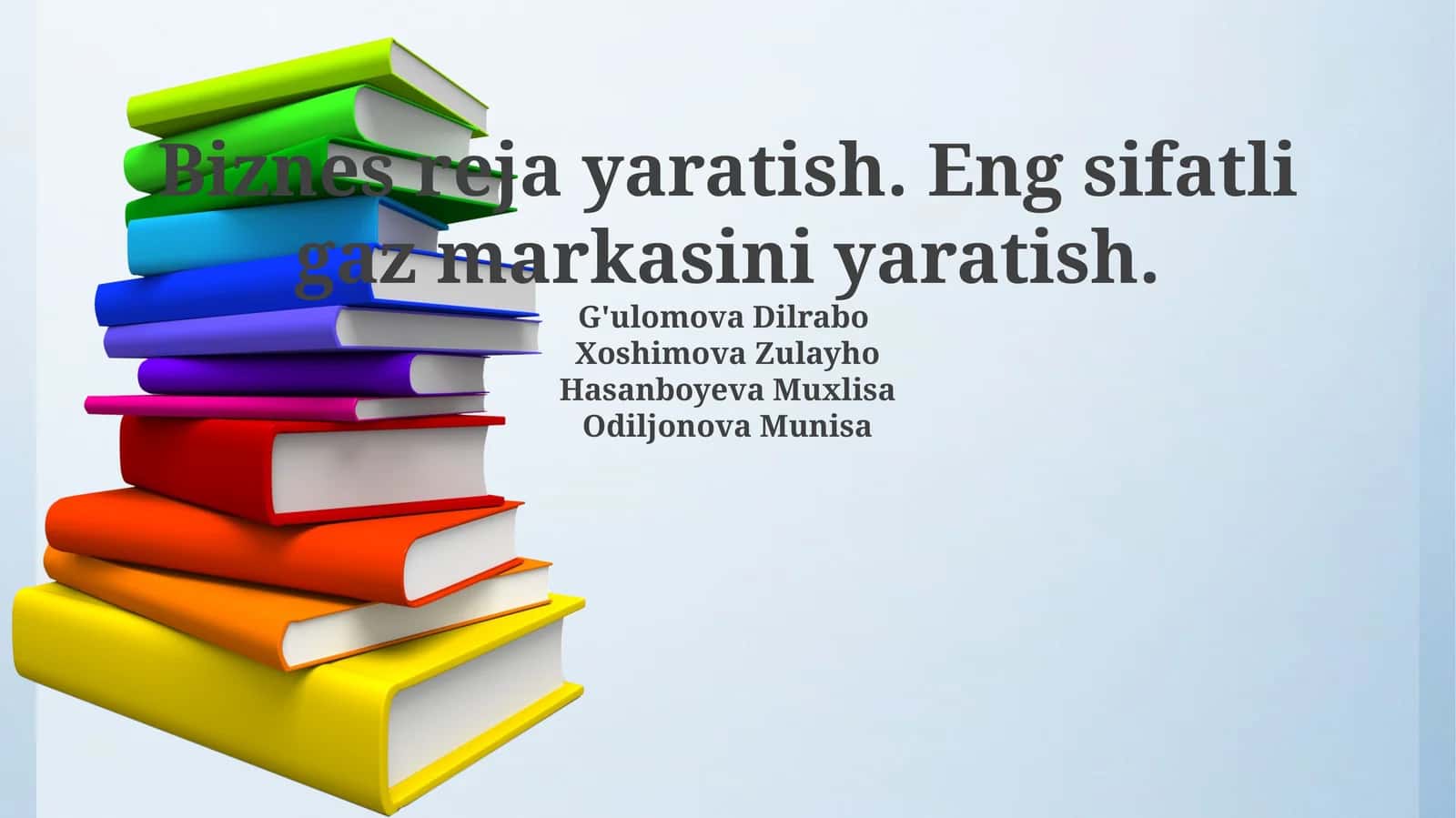 Biznes-reja yaratish. Eng sifatli gaz markasini yaratish