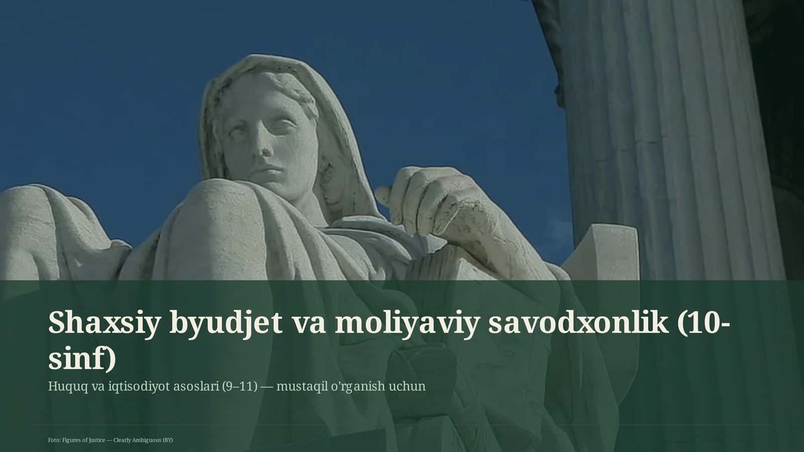 Shaxsiy byudjet va moliyaviy savodxonlik (10-sinf)