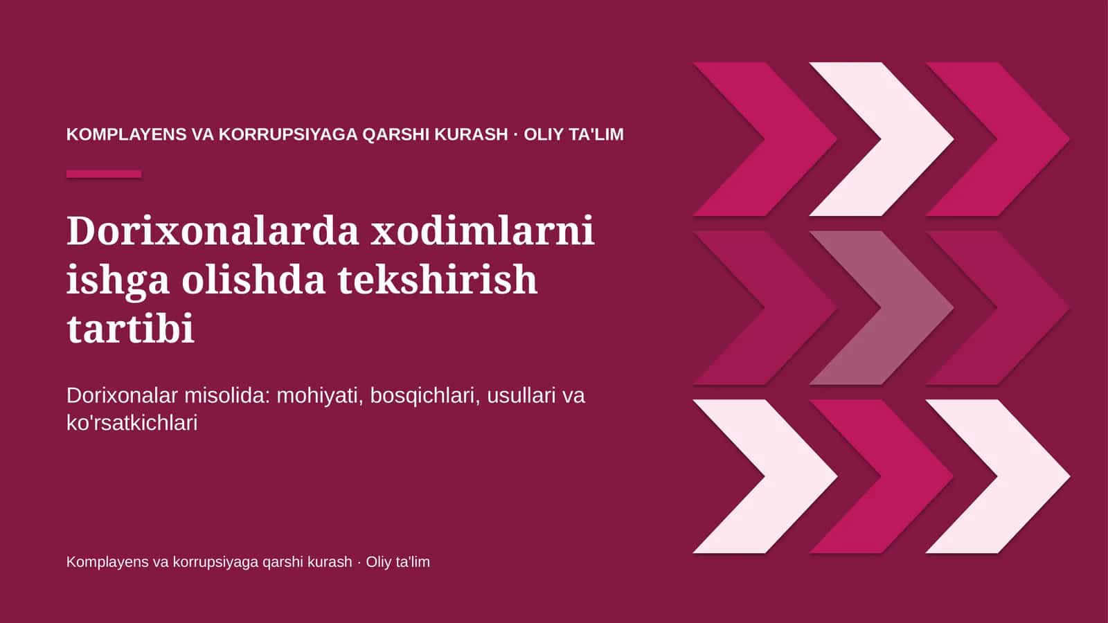 Dorixonalarda xodimlarni ishga olishda tekshirish tartibi