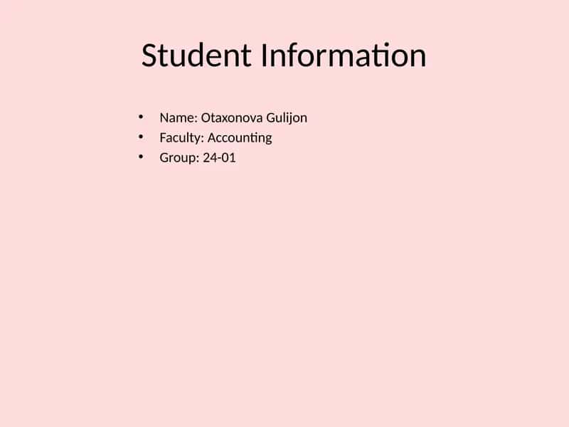 Student Information