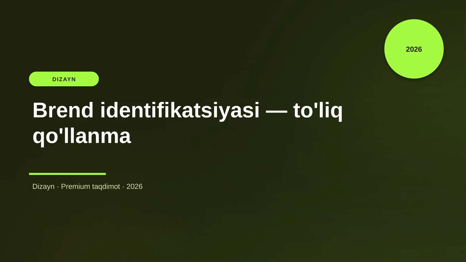 Brend identifikatsiyasi — to'liq qo'llanma