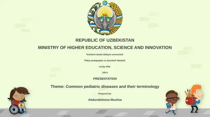 Common pediatric diseases and their terminology