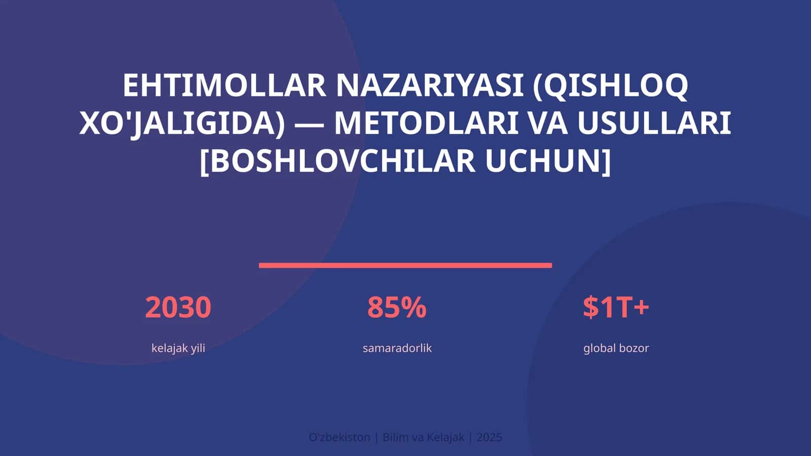 Ehtimollar nazariyasi (qishloq xo'jaligida) — metodlari va usullari [boshlovchilar uchun]