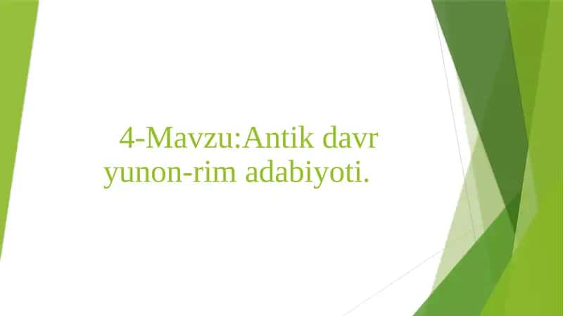 Antik davr yunon-rim adabiyoti
