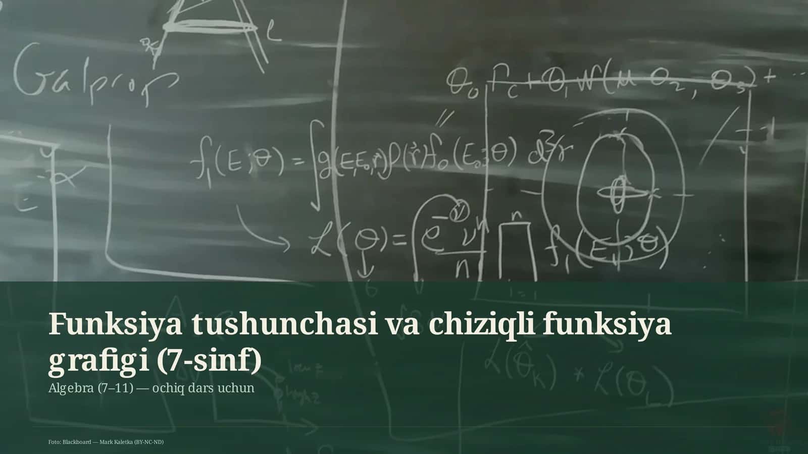 Funksiya tushunchasi va chiziqli funksiya grafigi (7-sinf)