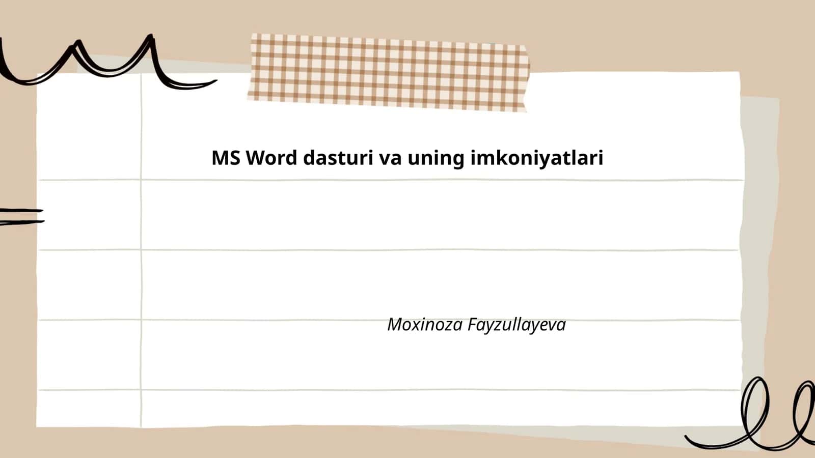 MS Word dasturi va uning imkoniyatlari