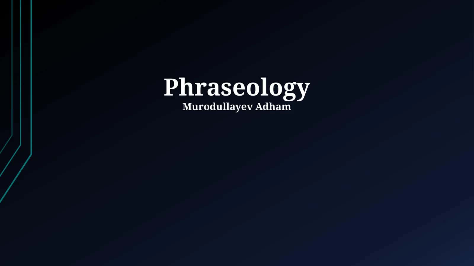 Phraseology