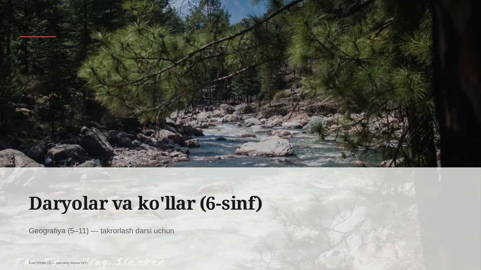 Daryolar va ko'llar (6-sinf)