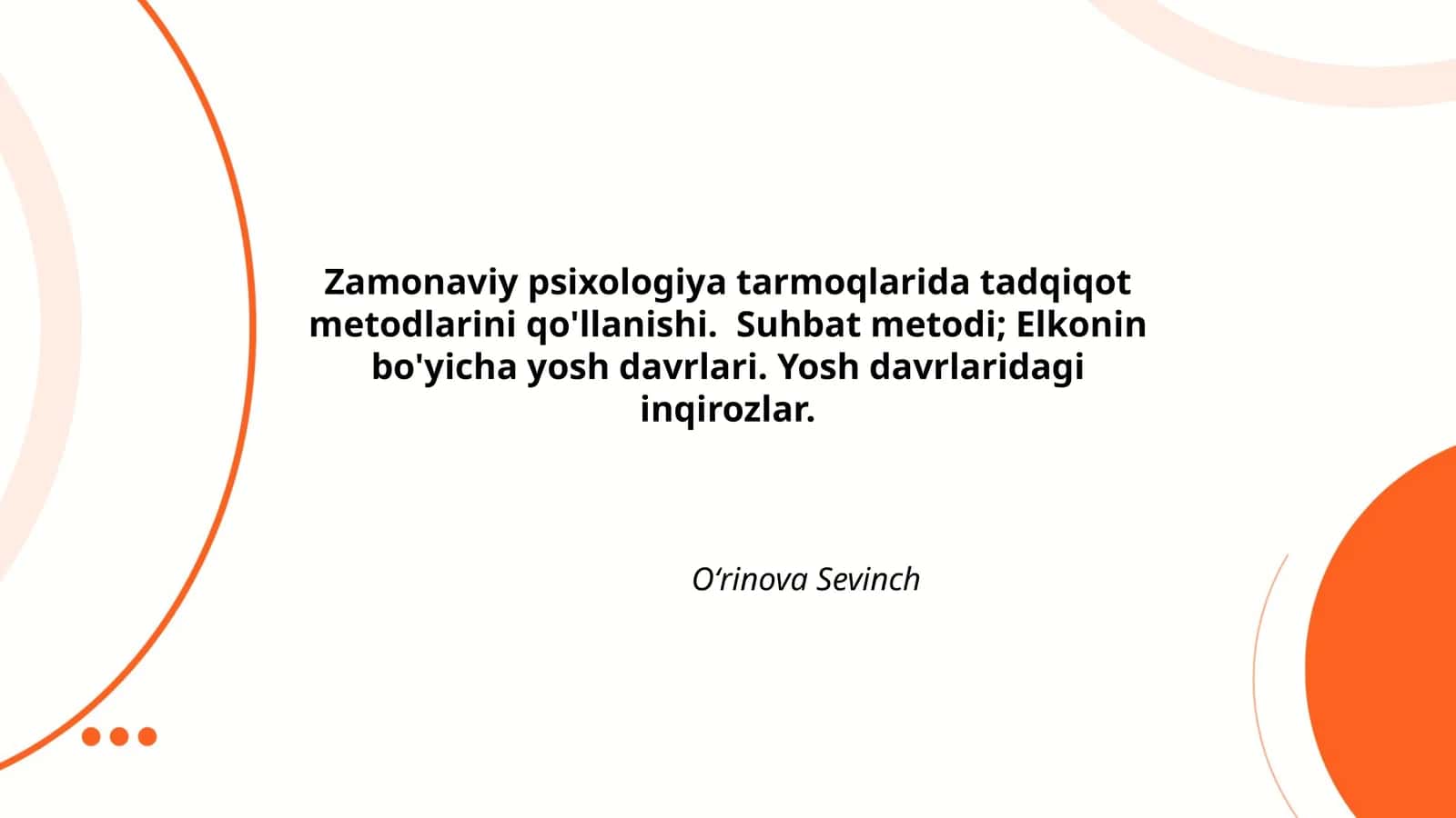 Zamonaviy psixologiyada suhbat metodi