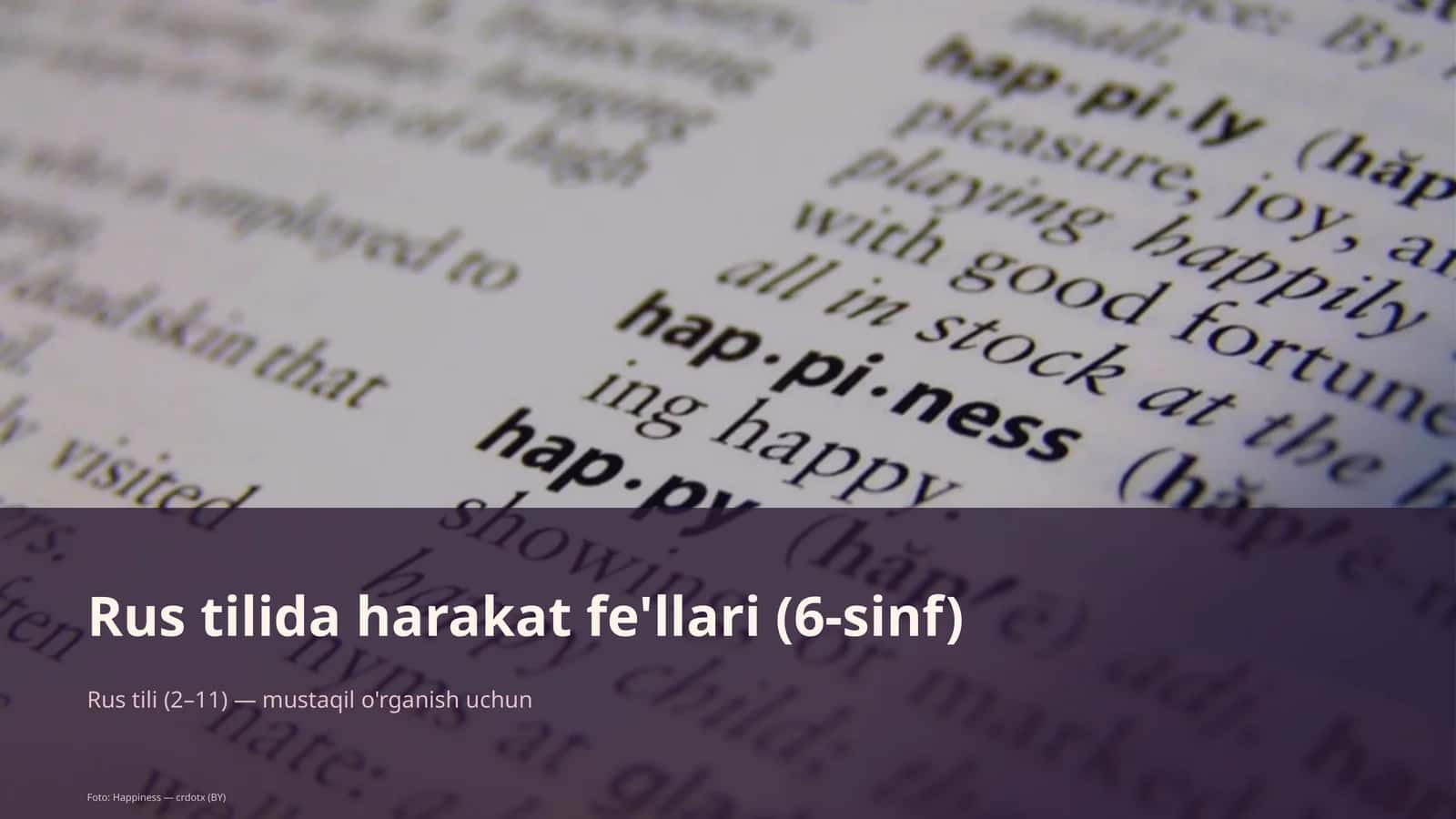 Rus tilida harakat fe'llari (6-sinf)