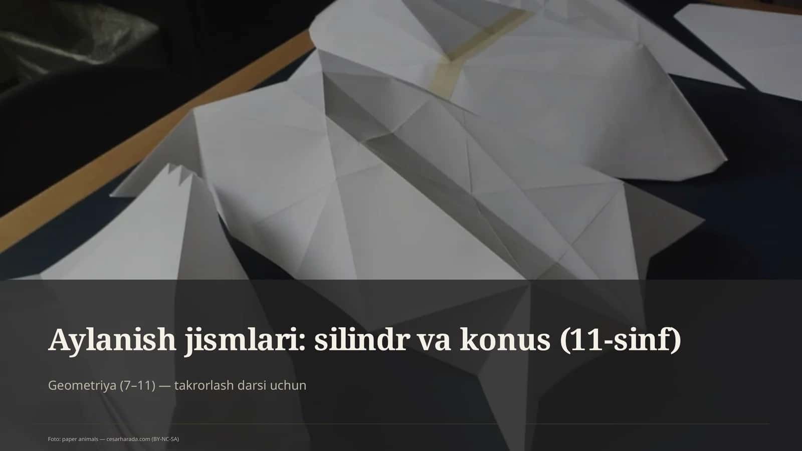Aylanish jismlari: silindr va konus (11-sinf)