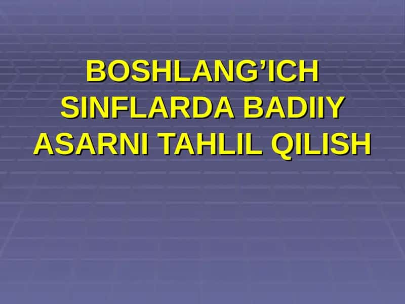 Badiiy Asarlar