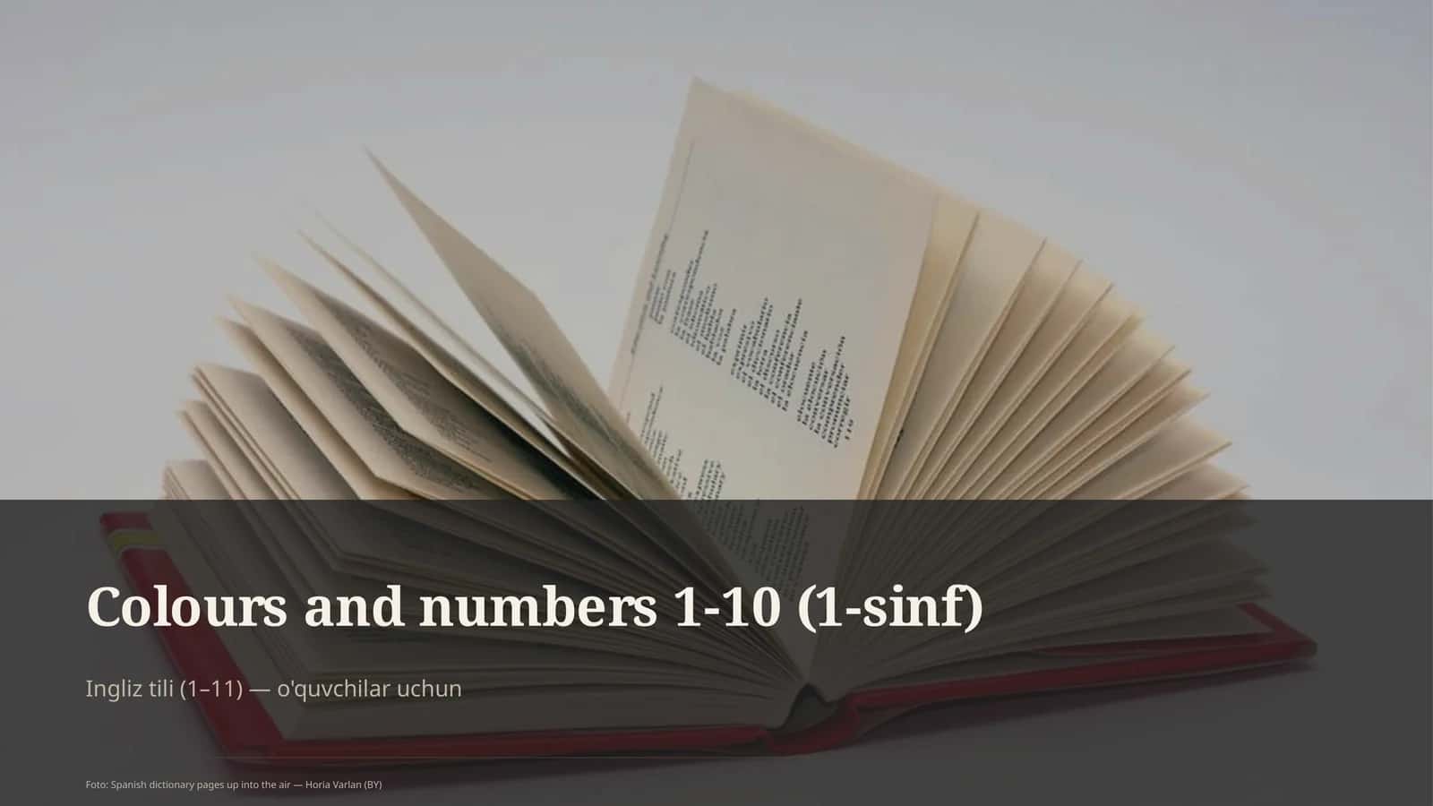 Colours and numbers 1-10 (1-sinf)