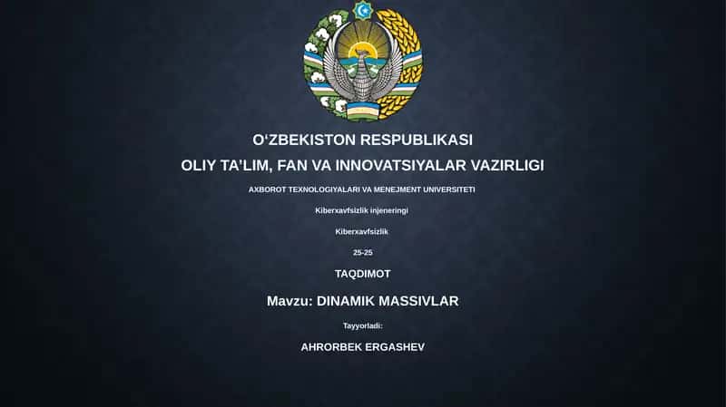 DINAMIK MASSIVLAR